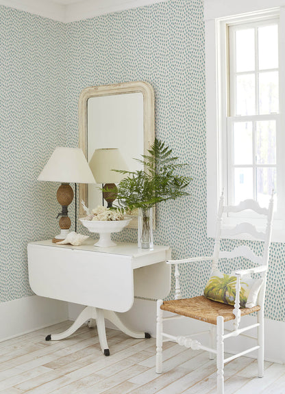 Blue Heron Sand Drips Painted Dots Wallpaper