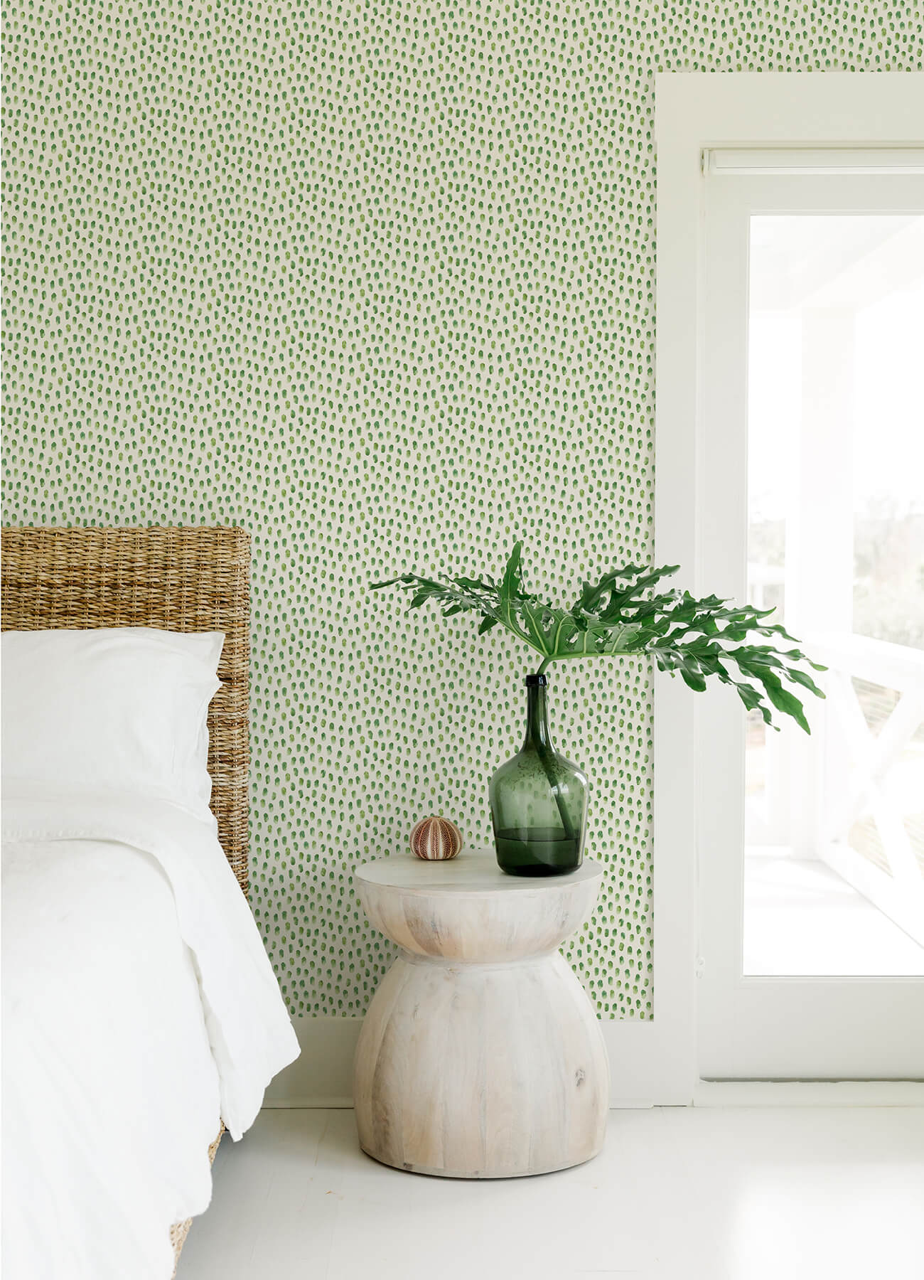 Blue Heron Sand Drips Painted Dots Wallpaper