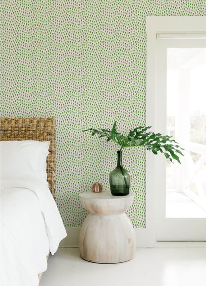 Blue Heron Sand Drips Painted Dots Wallpaper