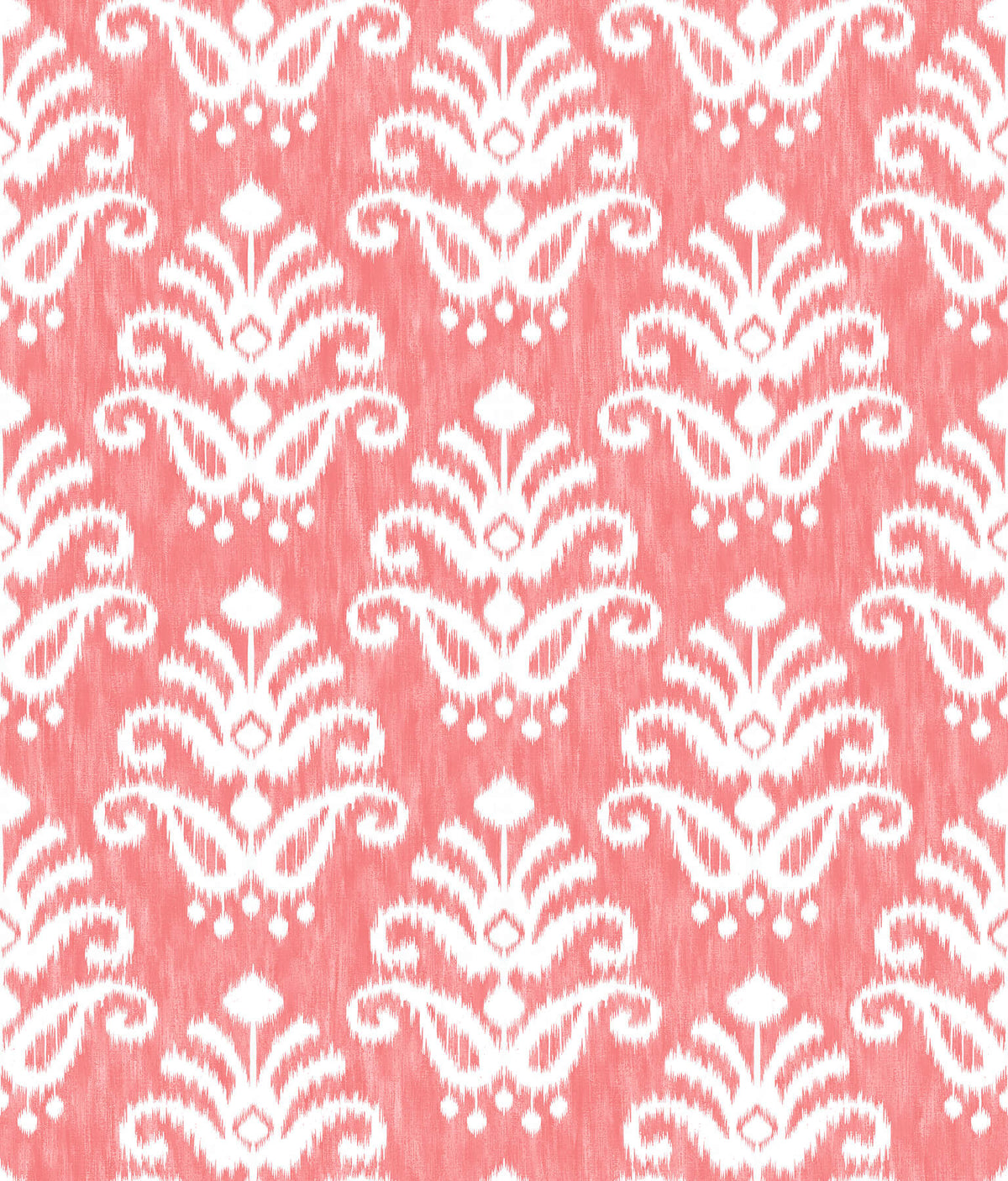 A-Street Prints Happy Keaton Medallion Wallpaper - Coral, damask in yellow, blue, orange