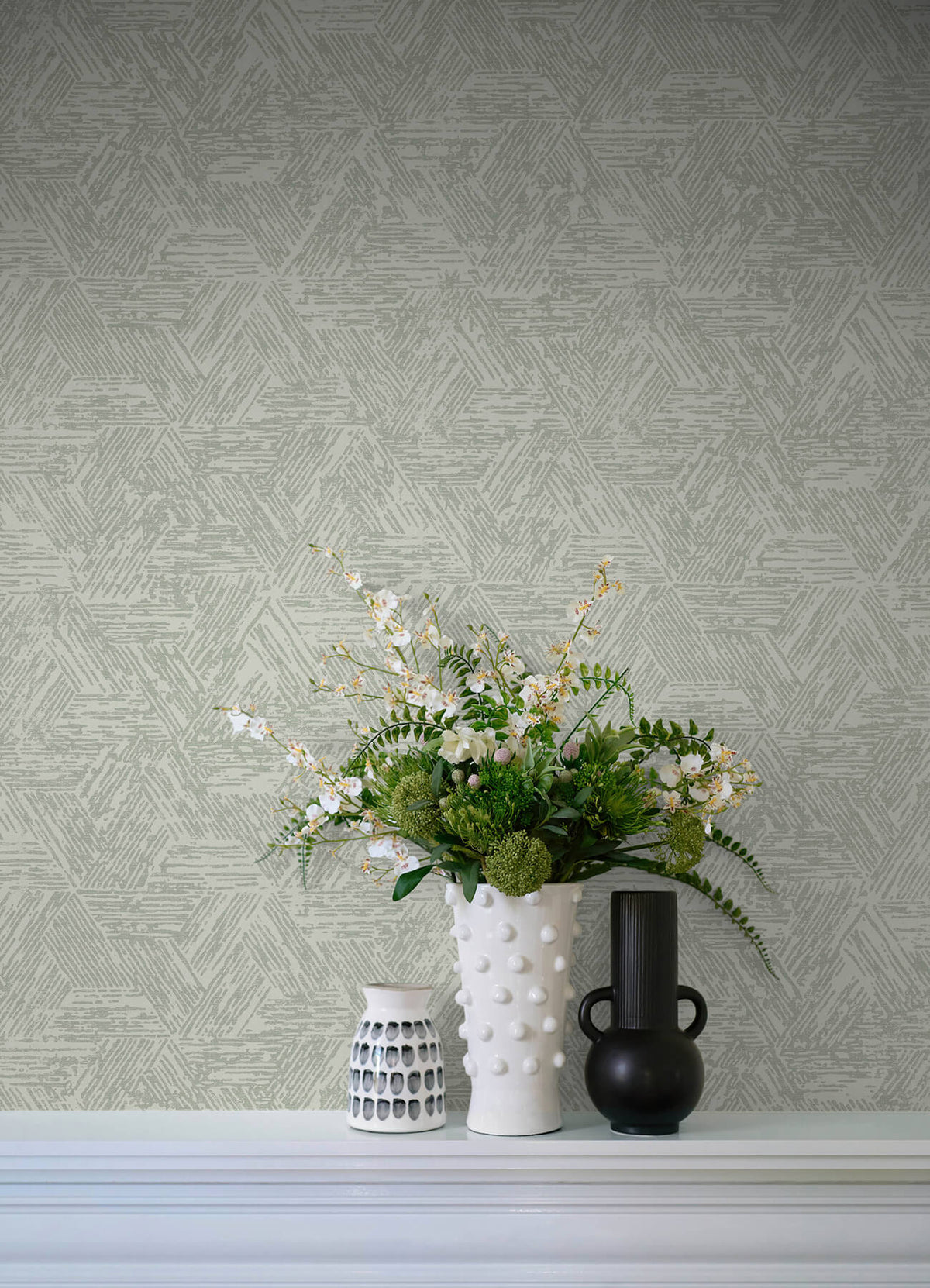 A-Street Prints Terrace Retreat Wallpaper, geometric in yellow, brown, grey