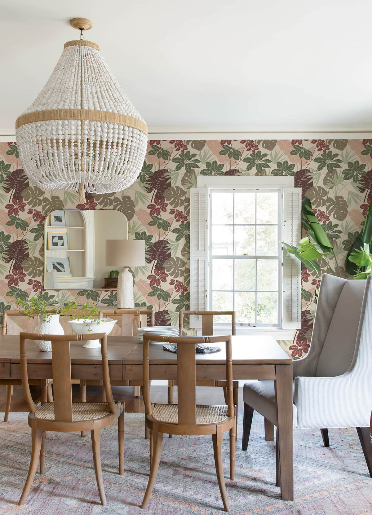 A-Street Prints Terrace Medellin Wallpaper, botanical in black, neutral, blue