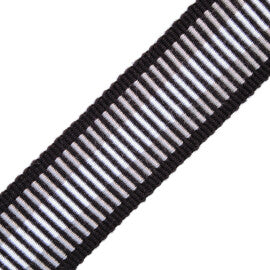 1.5" Cabana Ribbed Border Trim by Samuel & Sons in Black And White