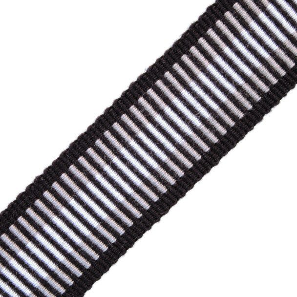 1.5" Cabana Ribbed Border Trim by Samuel & Sons in Black And White