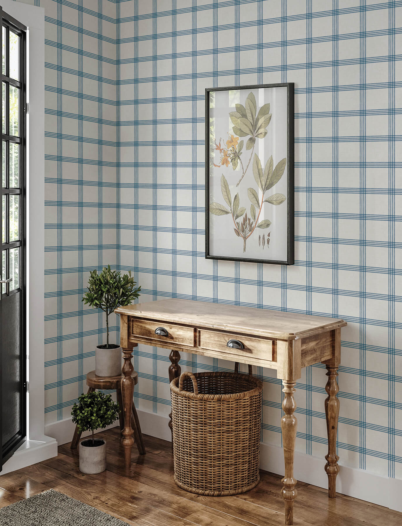 Wildflower Twain Plaid Wallpaper