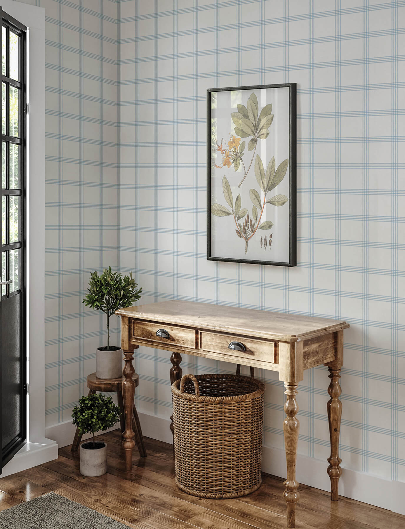 Wildflower Twain Plaid Wallpaper