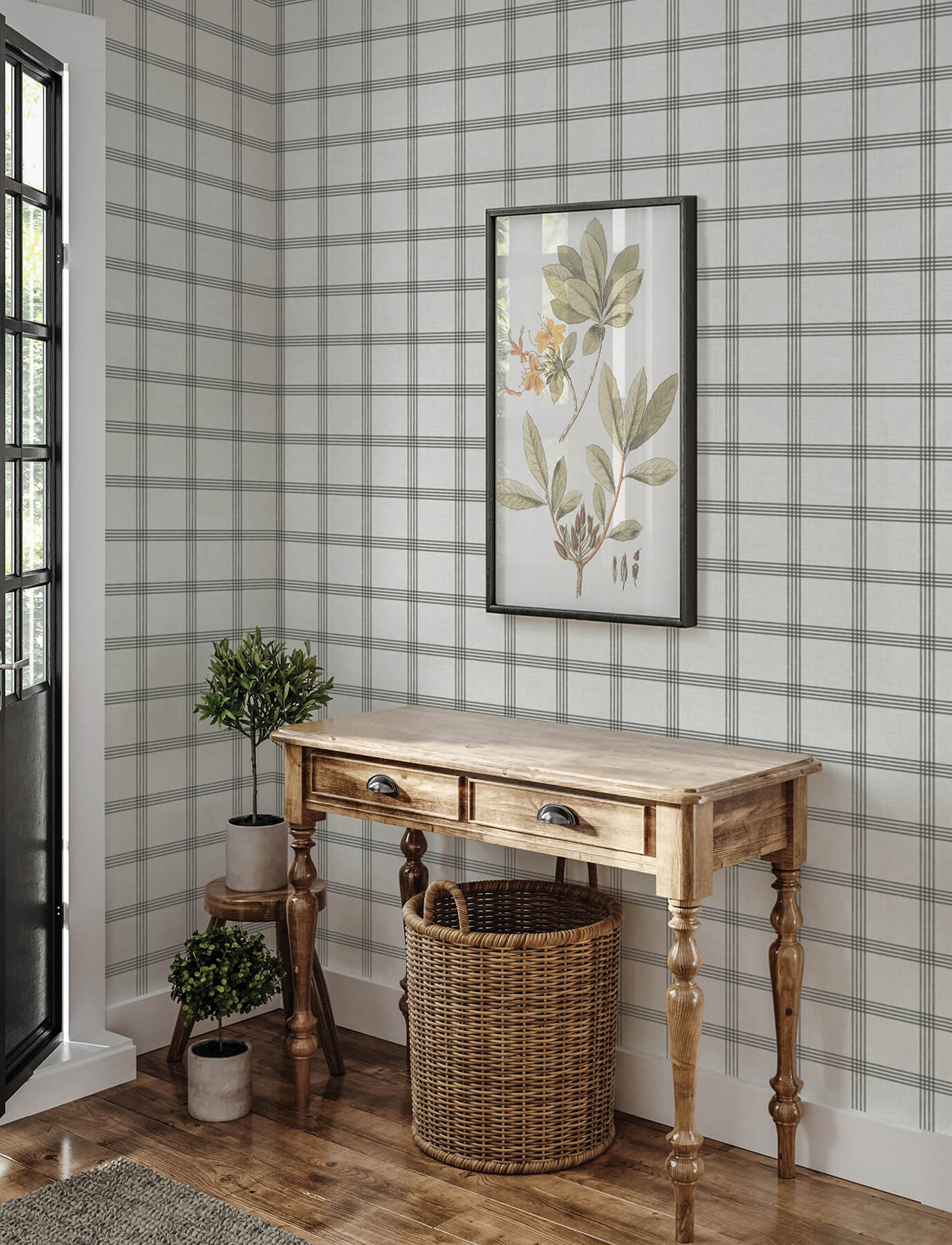 Wildflower Twain Plaid Wallpaper