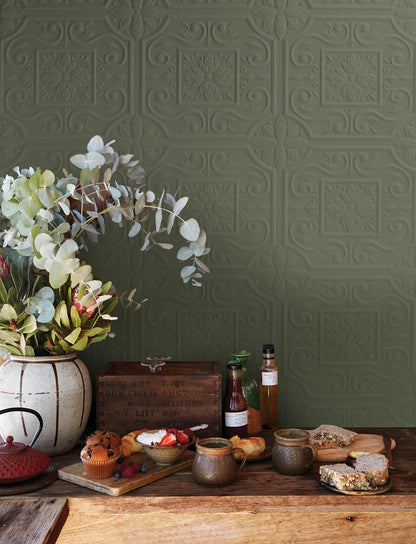 Wildflower Ibold Tin Ceiling Paintable Wallpaper