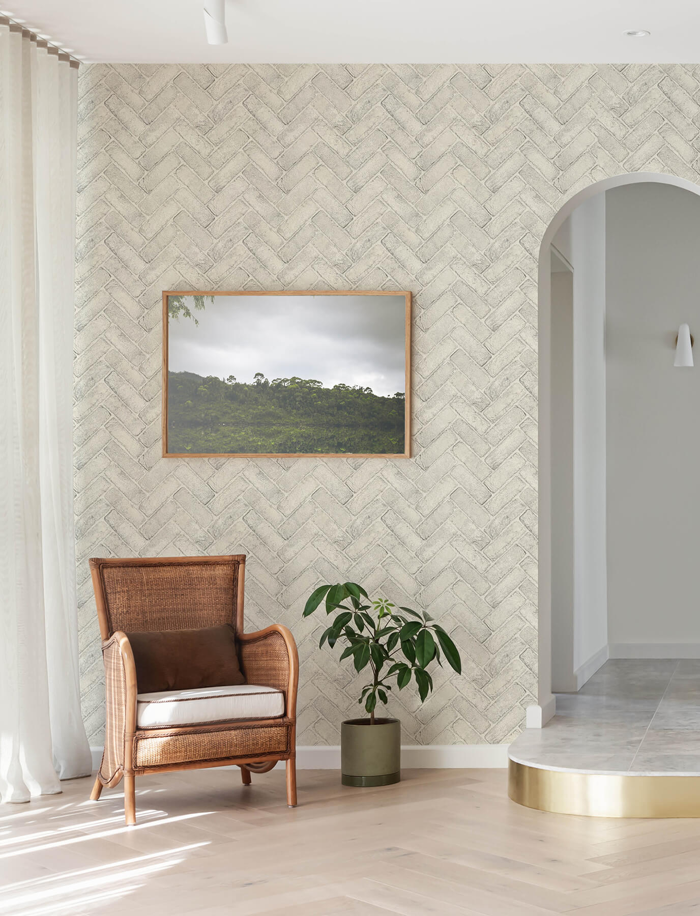 Wildflower Cannelle Brick Wallpaper