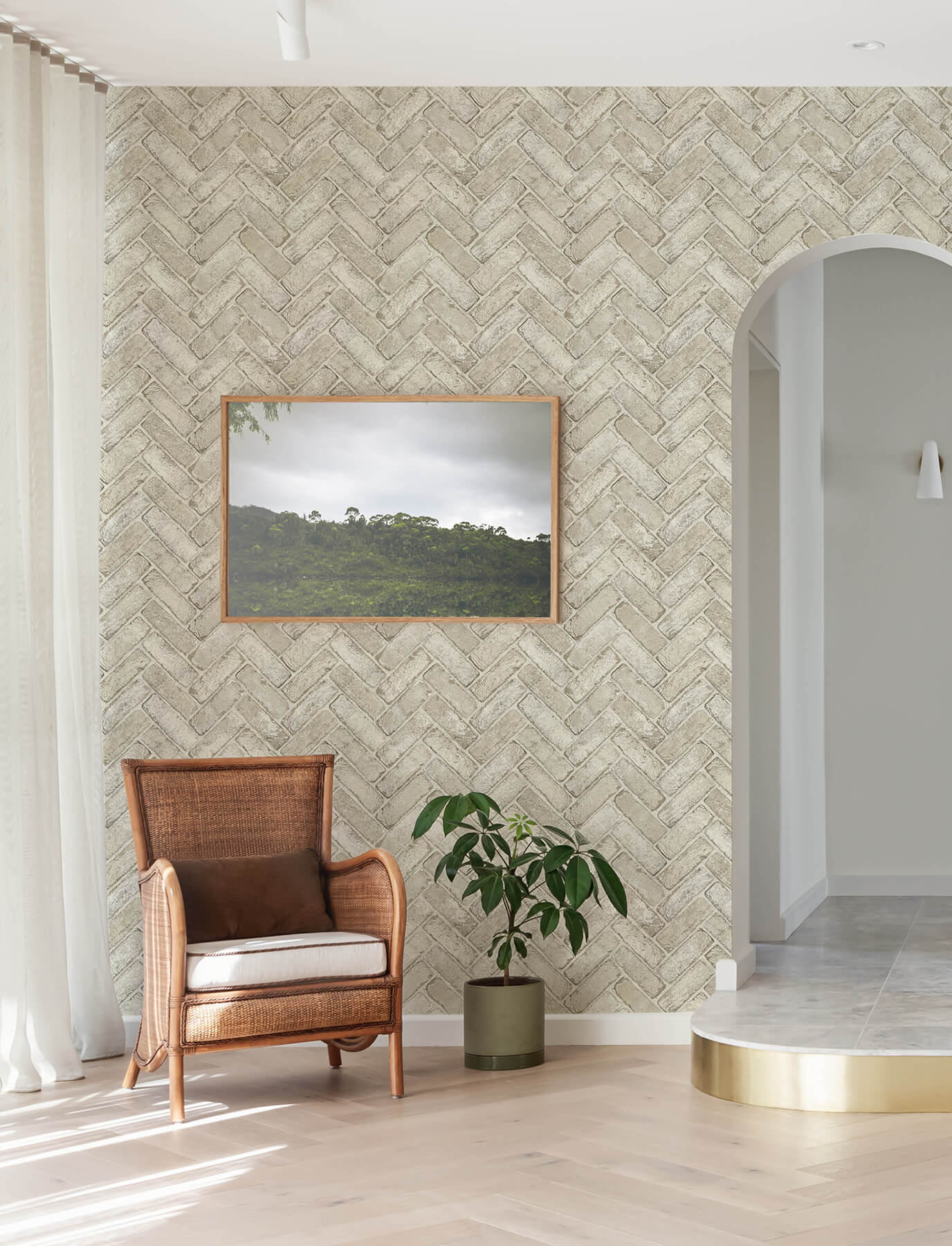 Wildflower Cannelle Brick Wallpaper