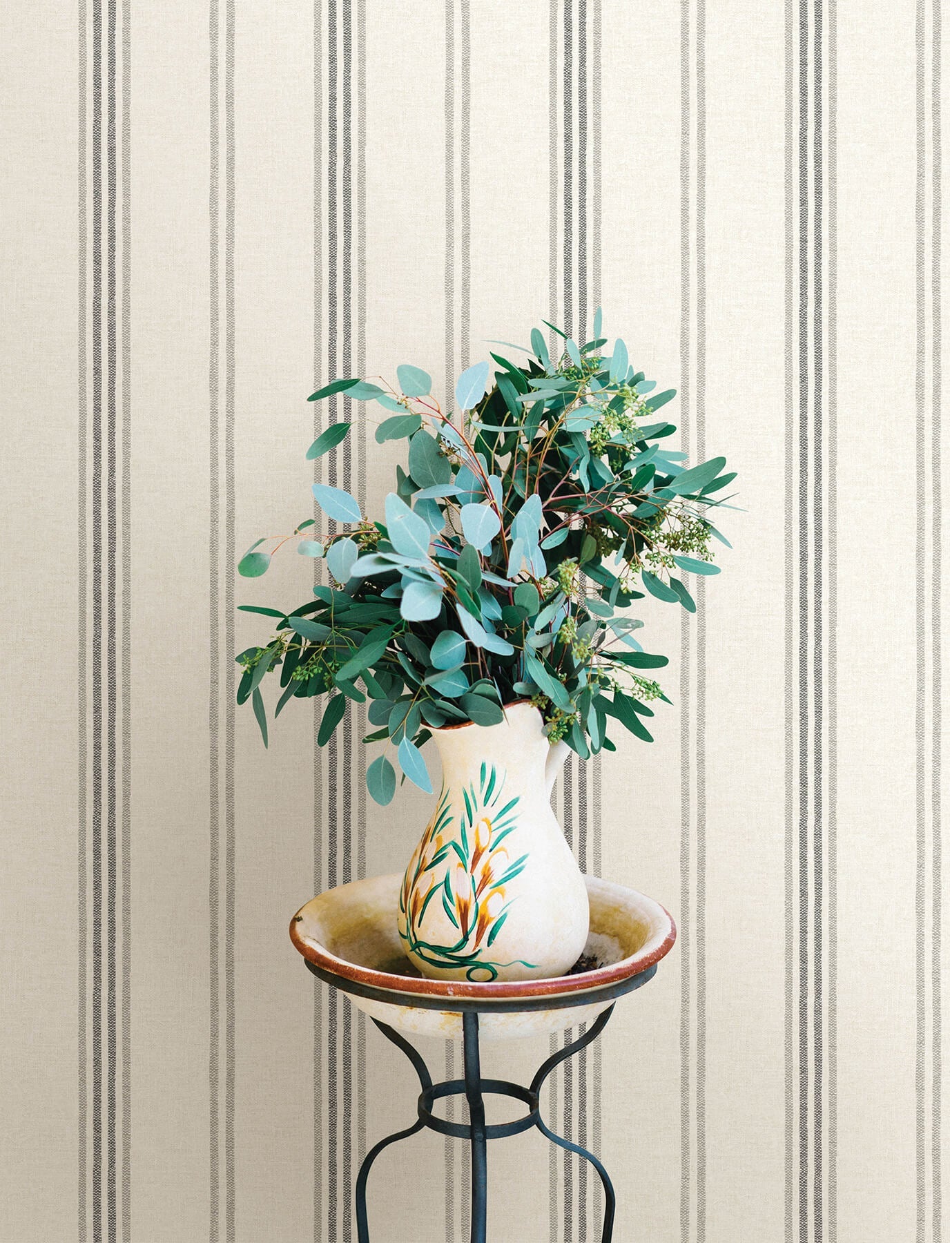 Wildflower Lovage Stripe Wallpaper