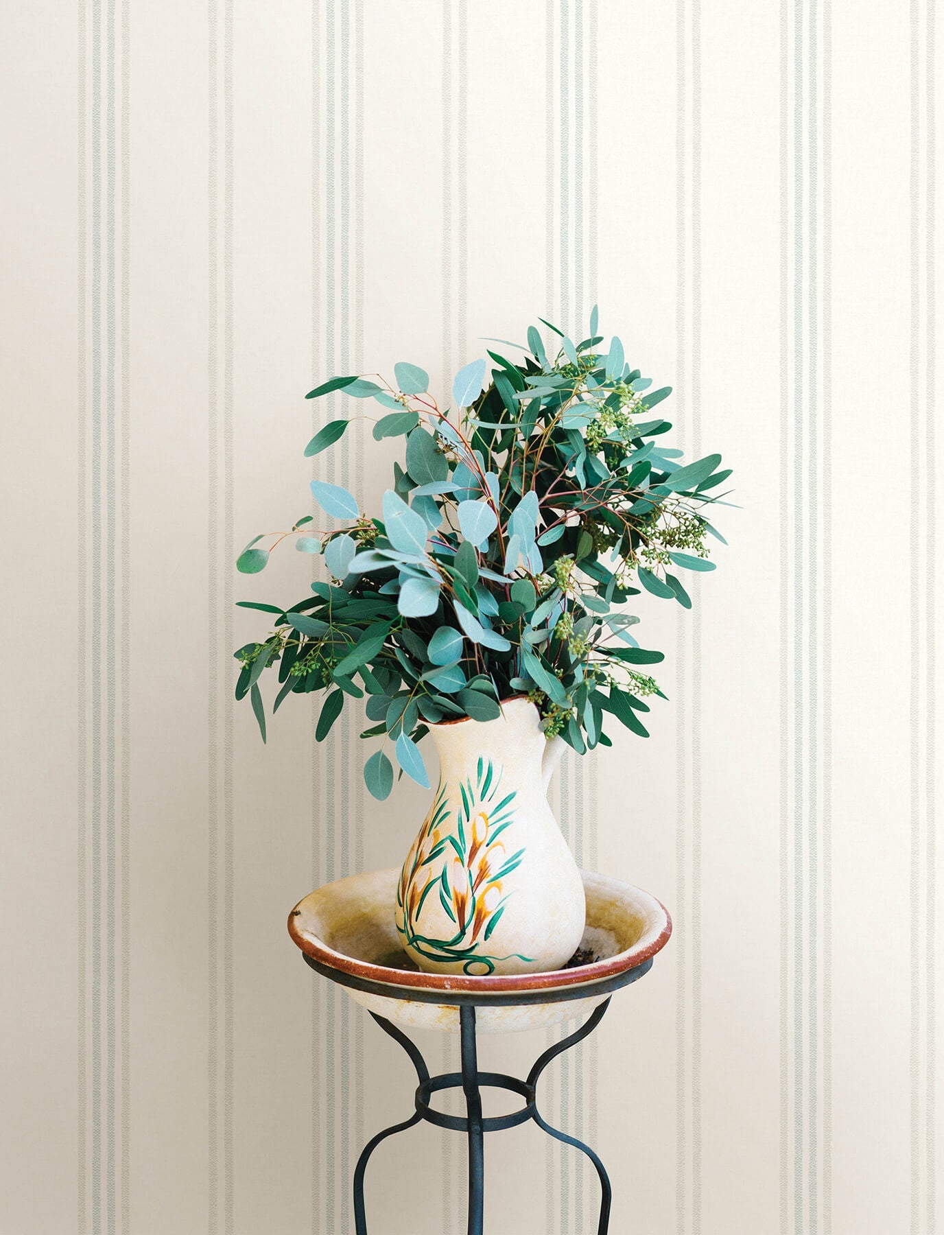 Wildflower Lovage Stripe Wallpaper