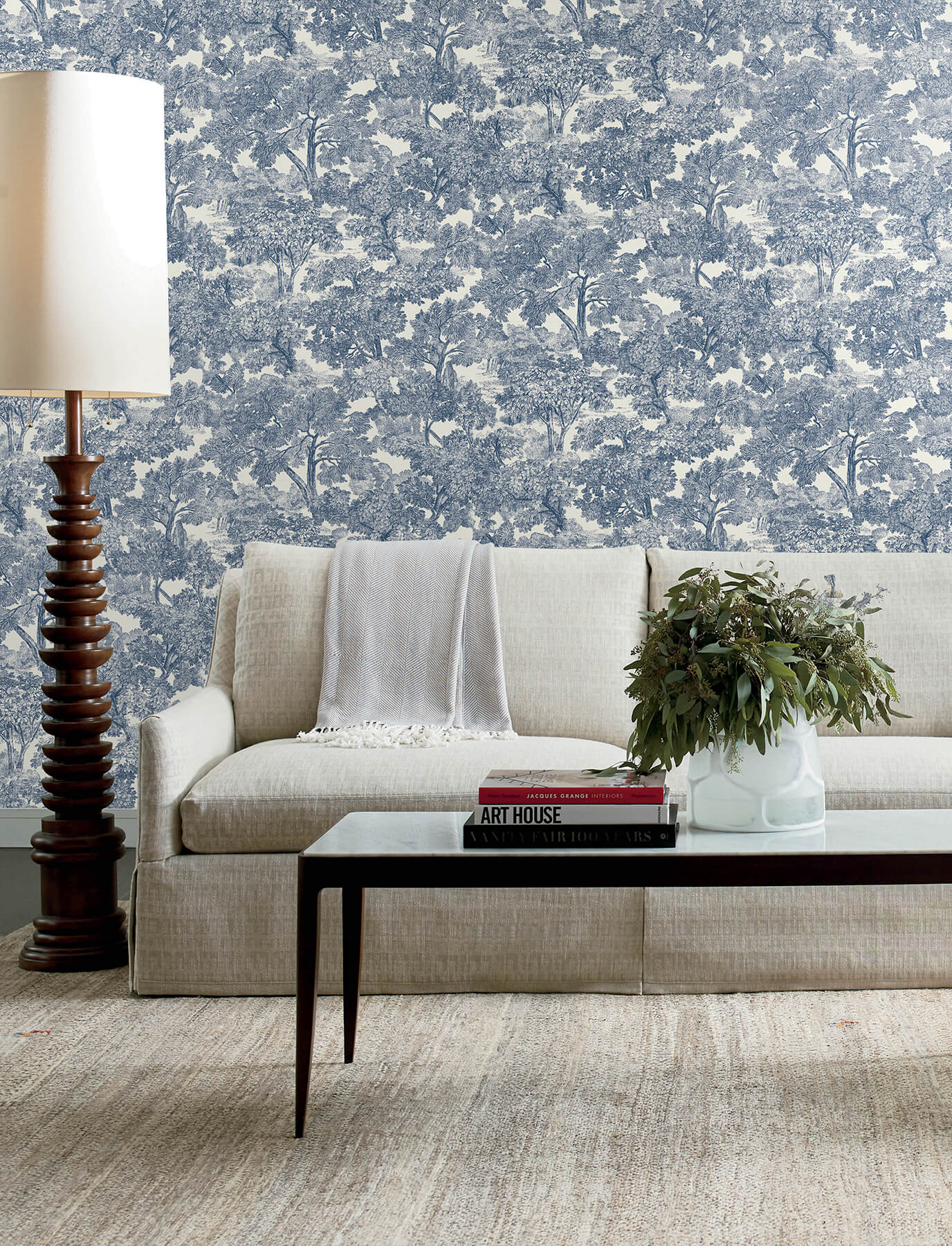 Wildflower Spinney Toile Wallpaper