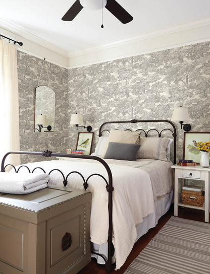 Wildflower Spinney Toile Wallpaper