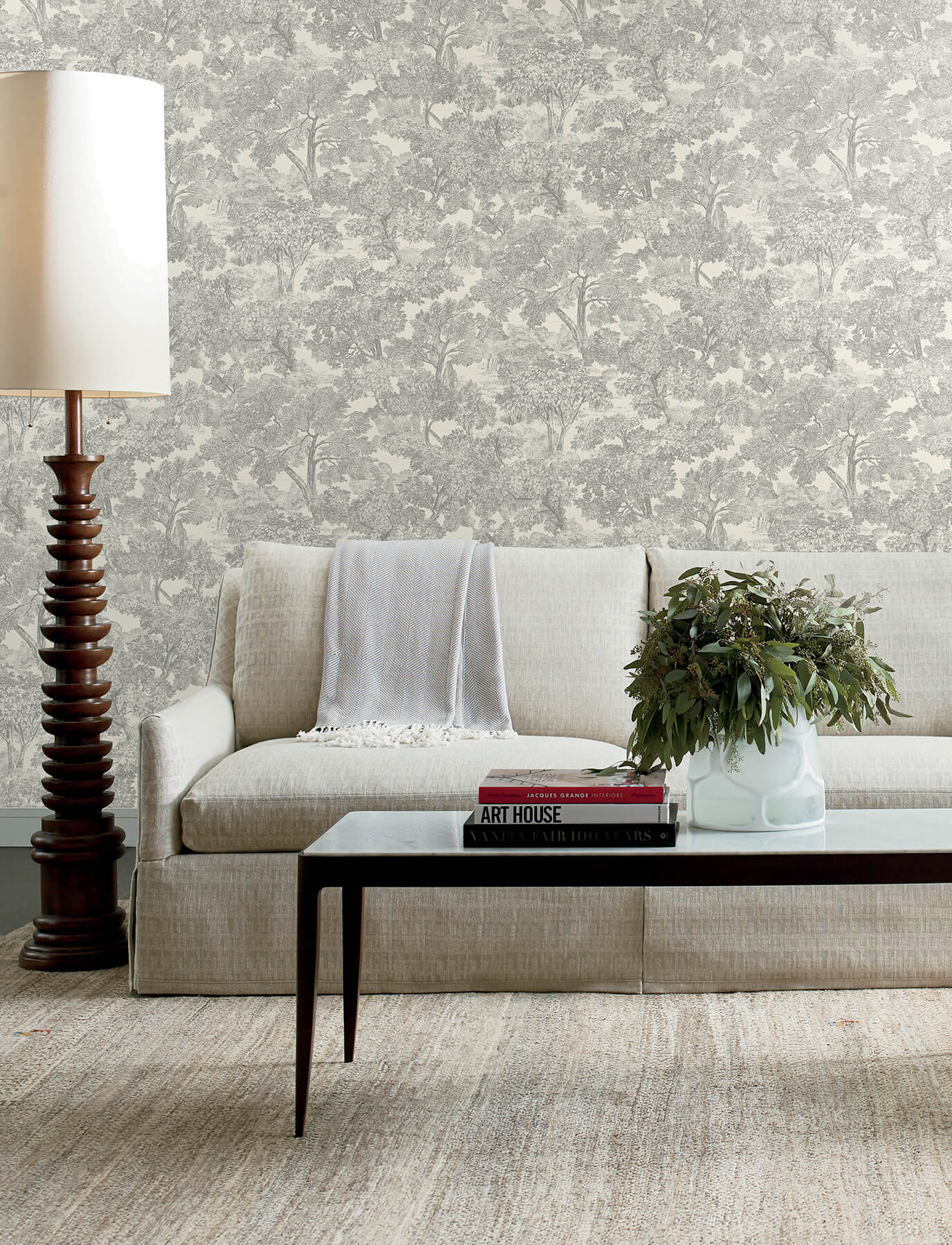 Wildflower Spinney Toile Wallpaper
