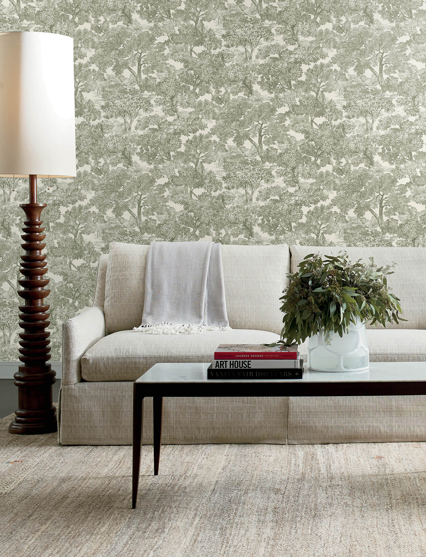Wildflower Spinney Toile Wallpaper