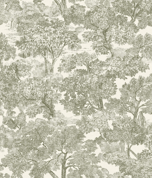 Wildflower Spinney Toile Wallpaper