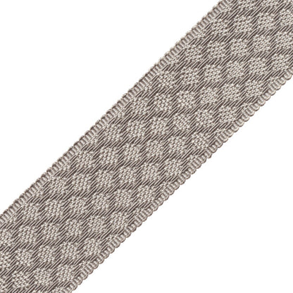 1.75" Le Jardin Silk Border Trim by Samuel & Sons in Silver