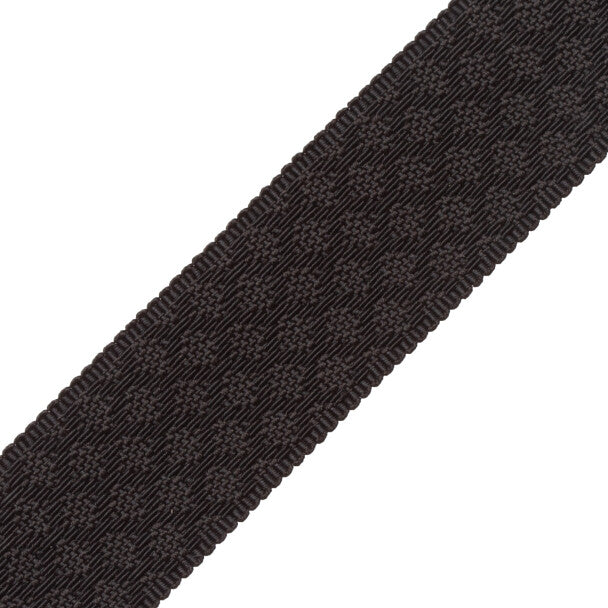 1.75" Le Jardin Silk Border Trim by Samuel & Sons in Black