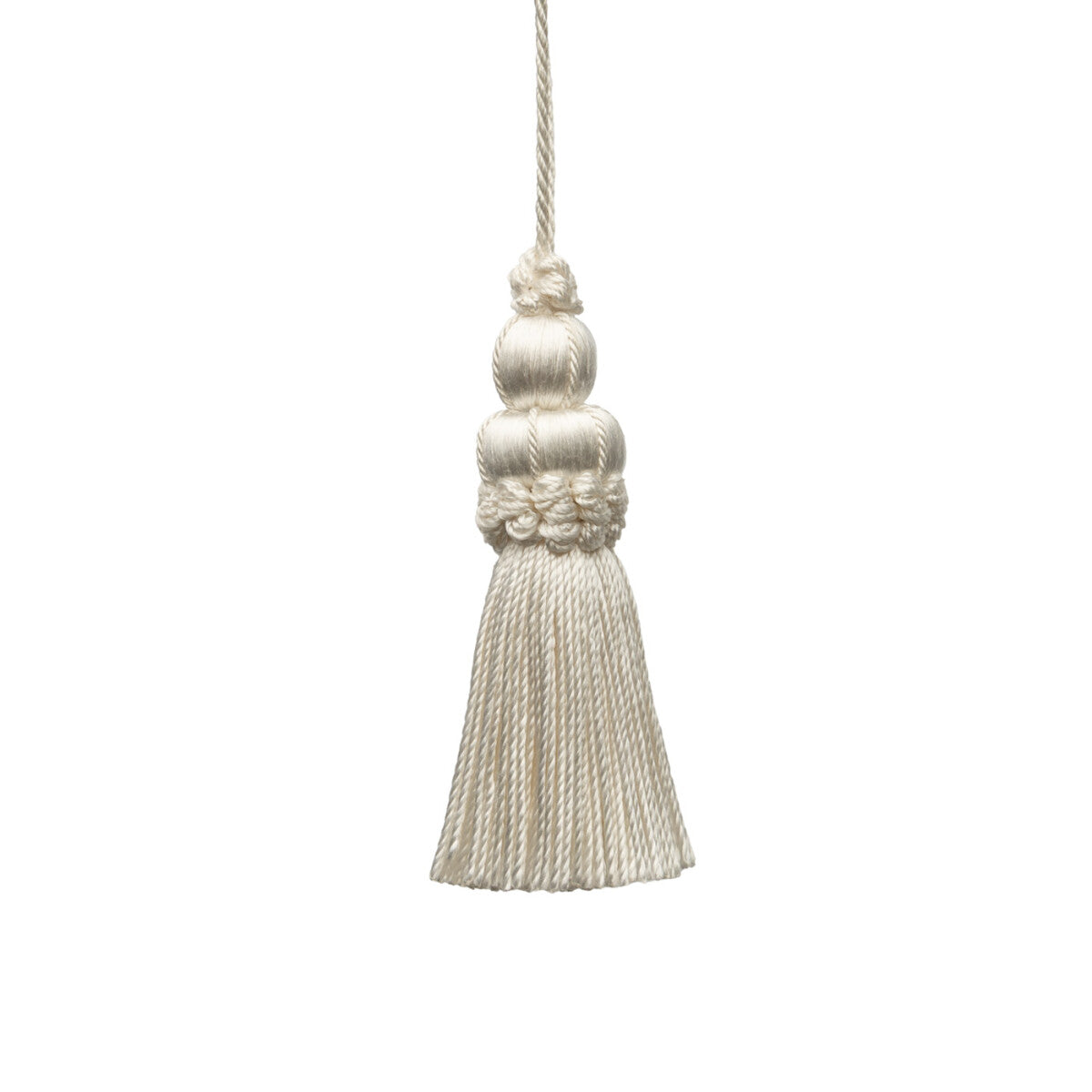 3" Le Jardin Silk Key Tassel by Samuel & Sons in Snow