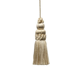 3" Le Jardin Silk Key Tassel by Samuel & Sons in Ivory