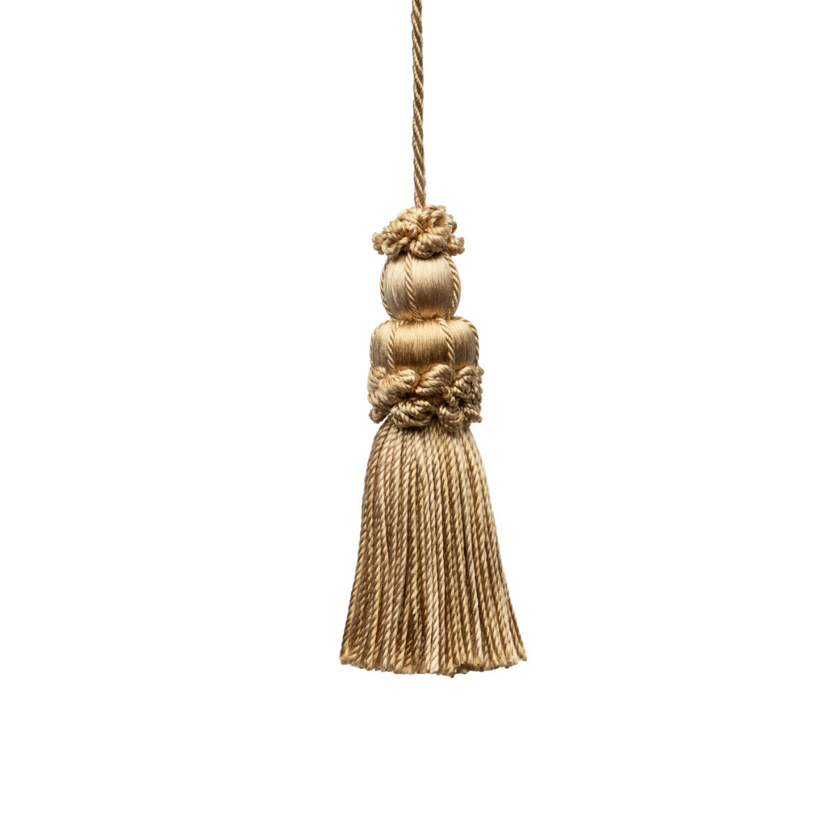 3" Le Jardin Silk Key Tassel by Samuel & Sons in Sand
