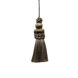 3" Le Jardin Silk Key Tassel by Samuel & Sons in Pewter