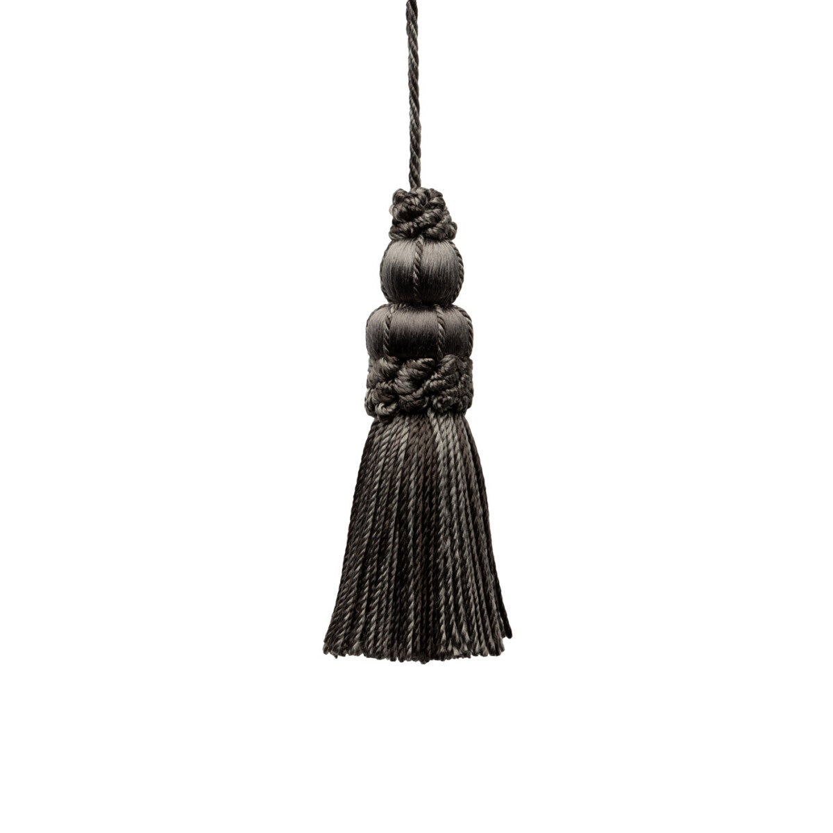 3" Le Jardin Silk Key Tassel by Samuel & Sons in Charcoal