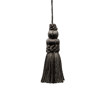 3" Le Jardin Silk Key Tassel by Samuel & Sons in Charcoal
