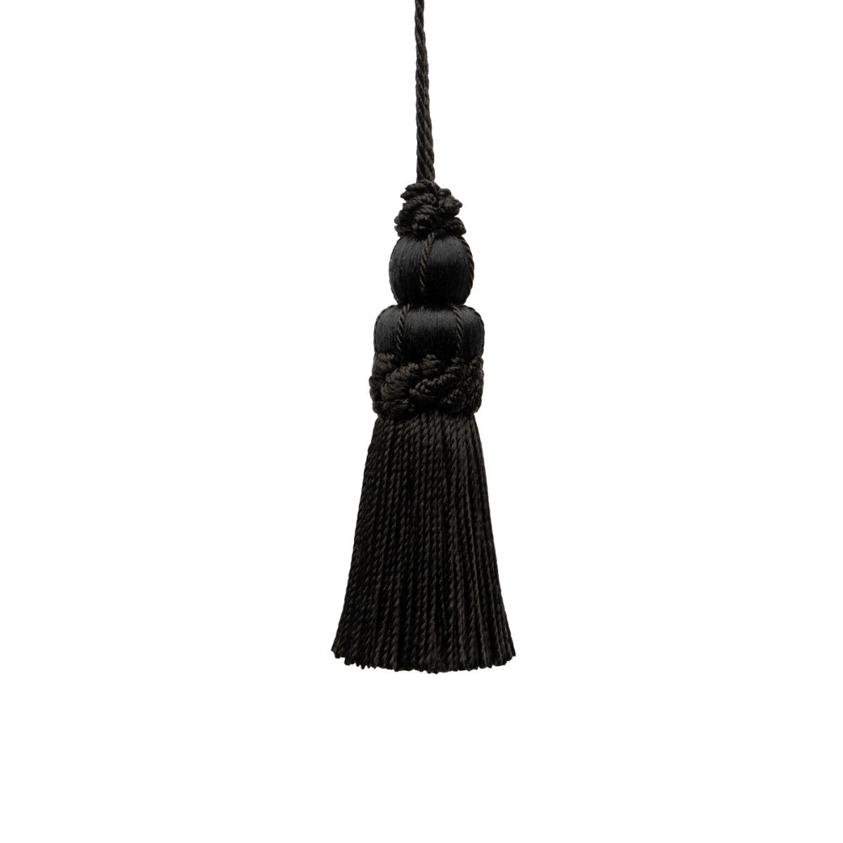 3" Le Jardin Silk Key Tassel by Samuel & Sons in Black