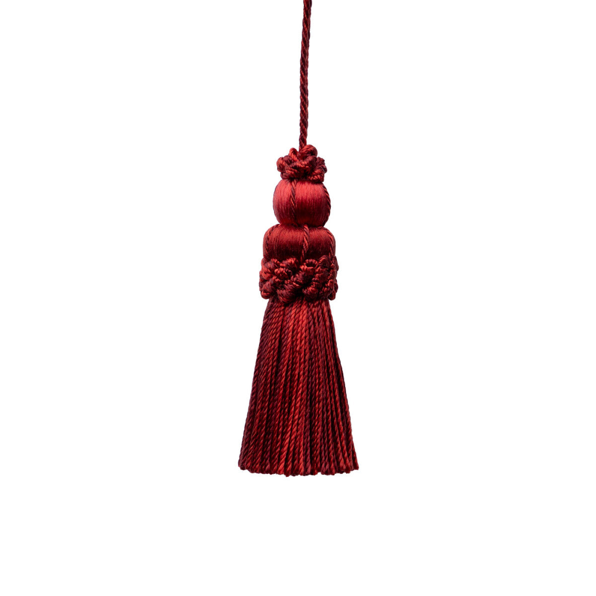 3" Le Jardin Silk Key Tassel by Samuel & Sons in Crimson