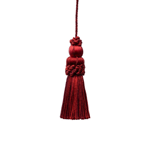 3" Le Jardin Silk Key Tassel by Samuel & Sons in Crimson