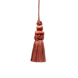 3" Le Jardin Silk Key Tassel by Samuel & Sons in Coral