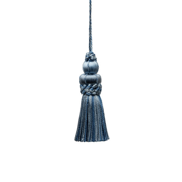 3" Le Jardin Silk Key Tassel by Samuel & Sons in Ocean