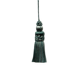 3" Le Jardin Silk Key Tassel by Samuel & Sons in Teal