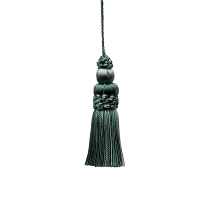 3" Le Jardin Silk Key Tassel by Samuel & Sons in Teal