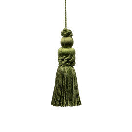 3" Le Jardin Silk Key Tassel by Samuel & Sons in Leaf