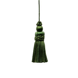 3" Le Jardin Silk Key Tassel by Samuel & Sons in Forest