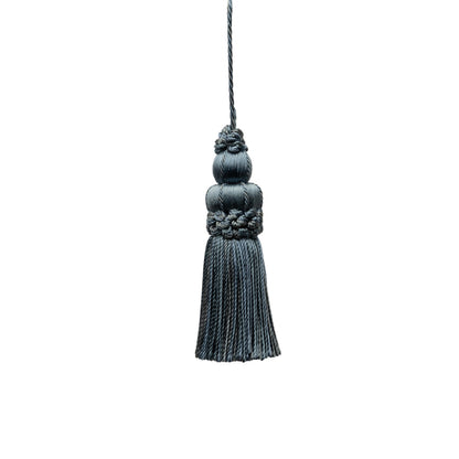 3" Le Jardin Silk Key Tassel by Samuel & Sons in Slate Blue