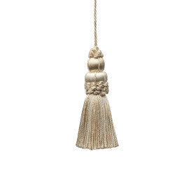 3" Le Jardin Silk Key Tassel by Samuel & Sons in Ecru