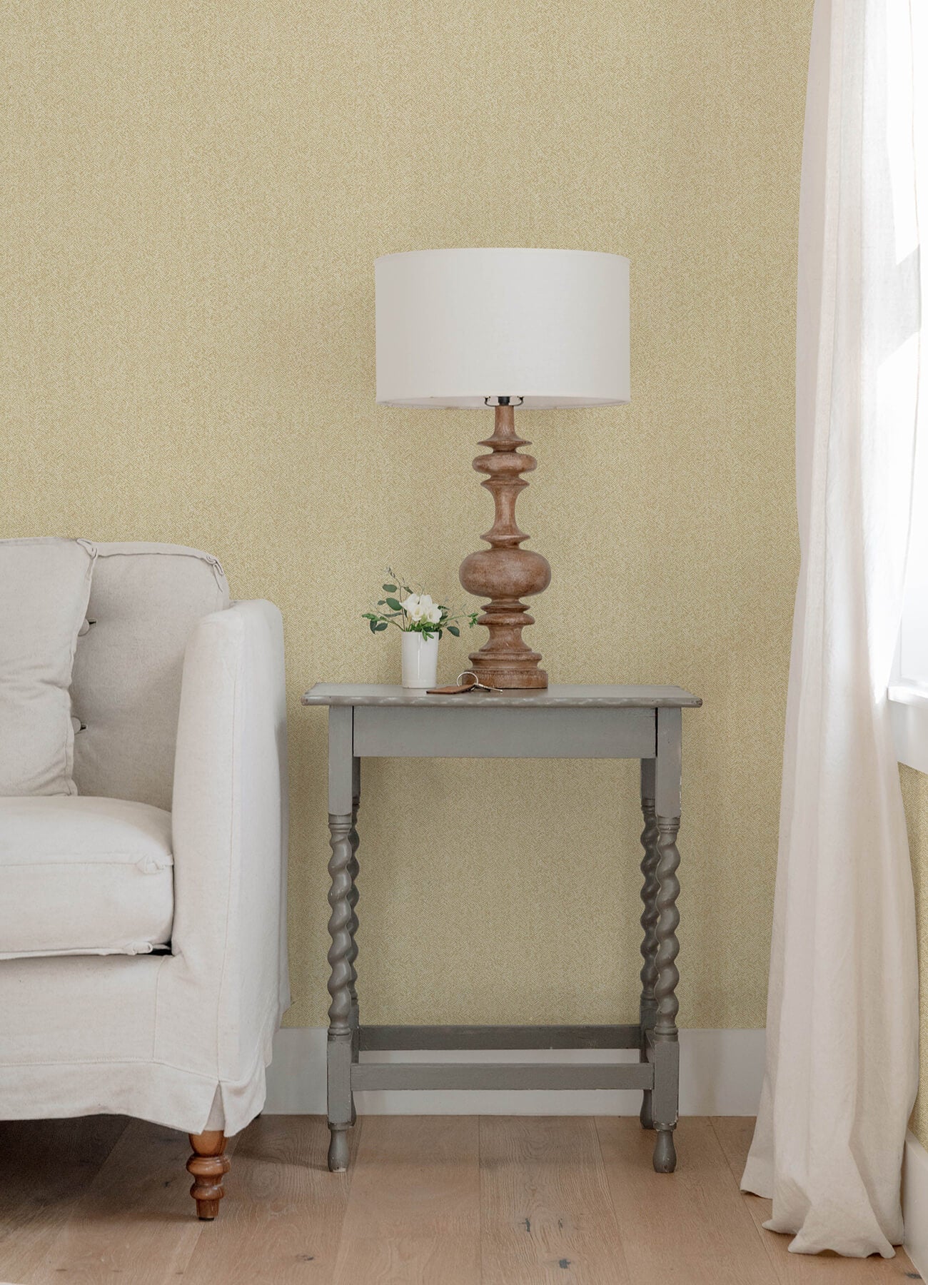 Botanica Ashbee Faux Fabric Wallpaper
