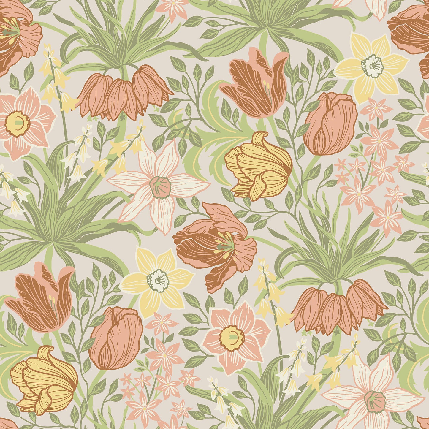 Botanica Cecilia Tulip & Daffodil Wallpaper