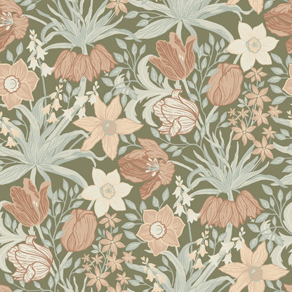 Botanica Cecilia Tulip & Daffodil Wallpaper