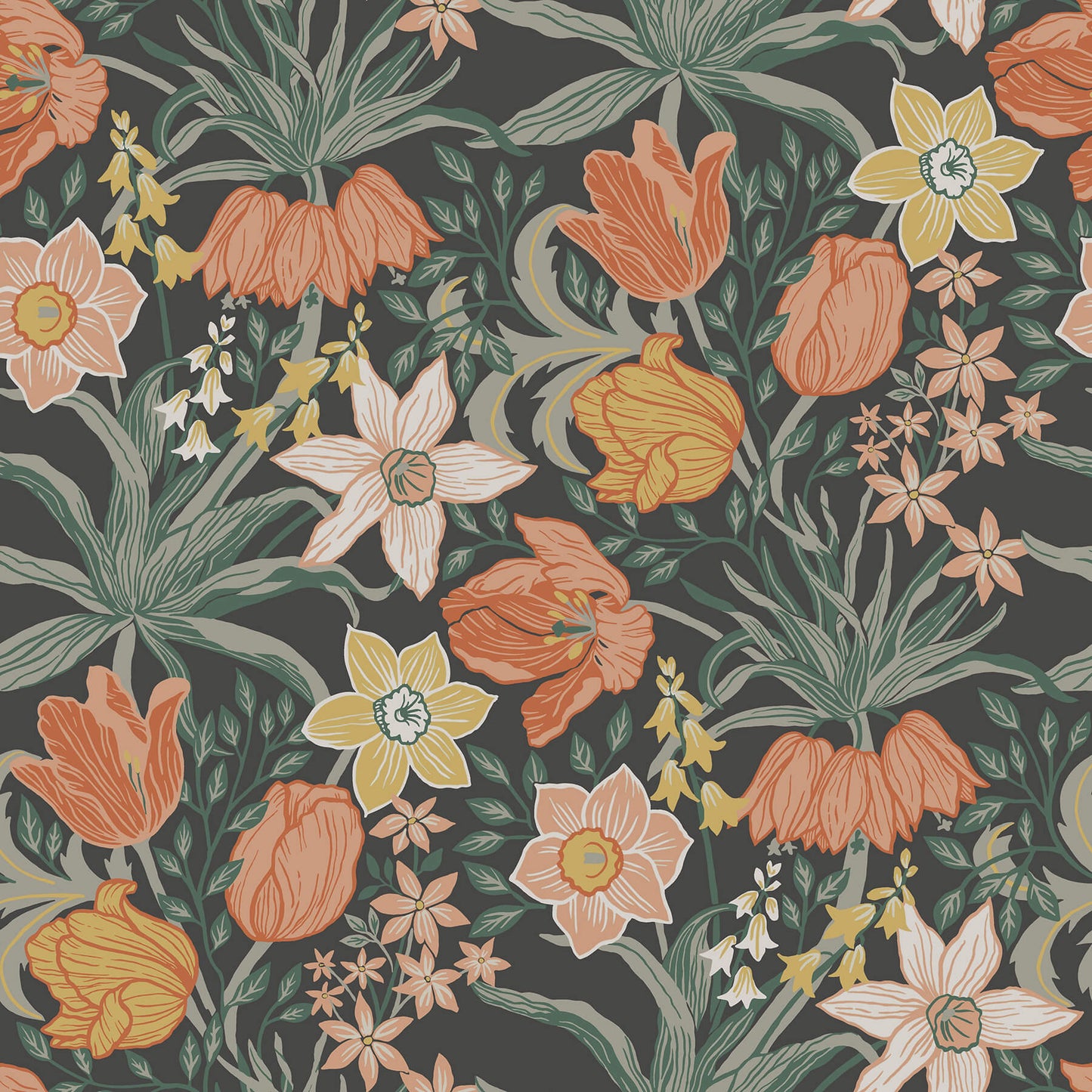 Botanica Cecilia Tulip & Daffodil Wallpaper