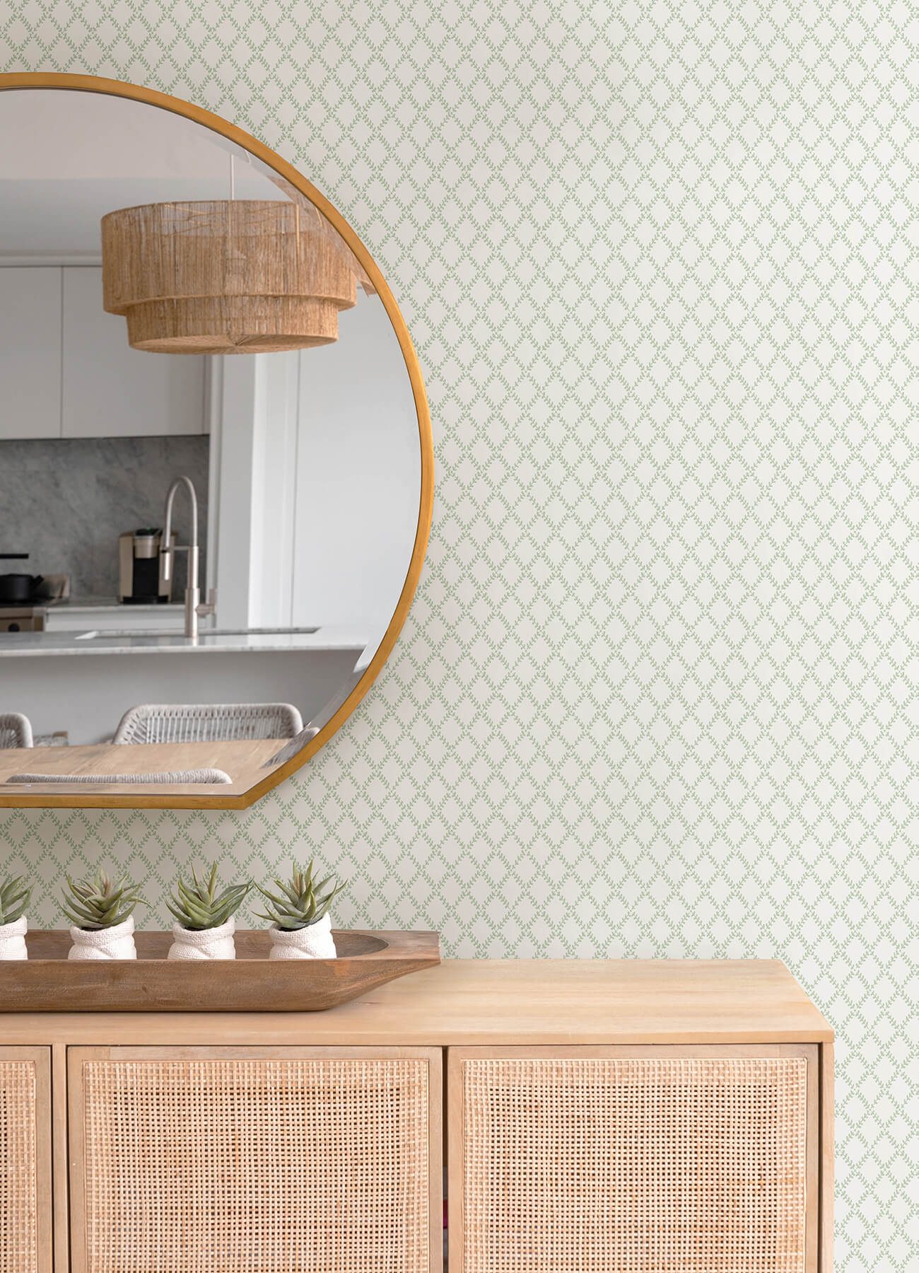 Botanica Trevor Leaf Trellis Wallpaper