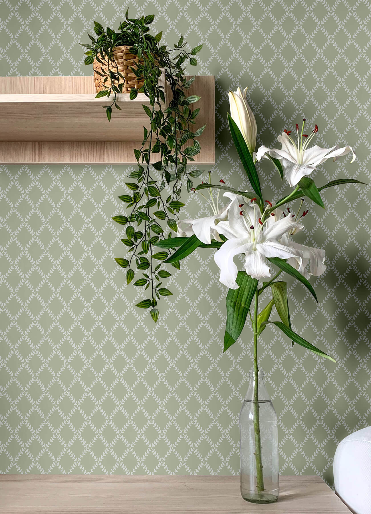 Botanica Trevor Leaf Trellis Wallpaper