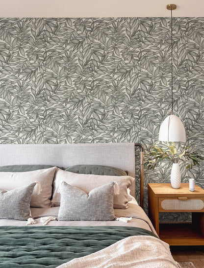 Harmony Rhythmic Leaf Wallpaper