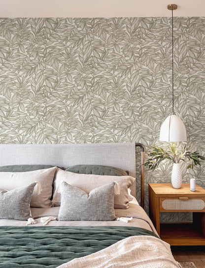 Harmony Rhythmic Leaf Wallpaper