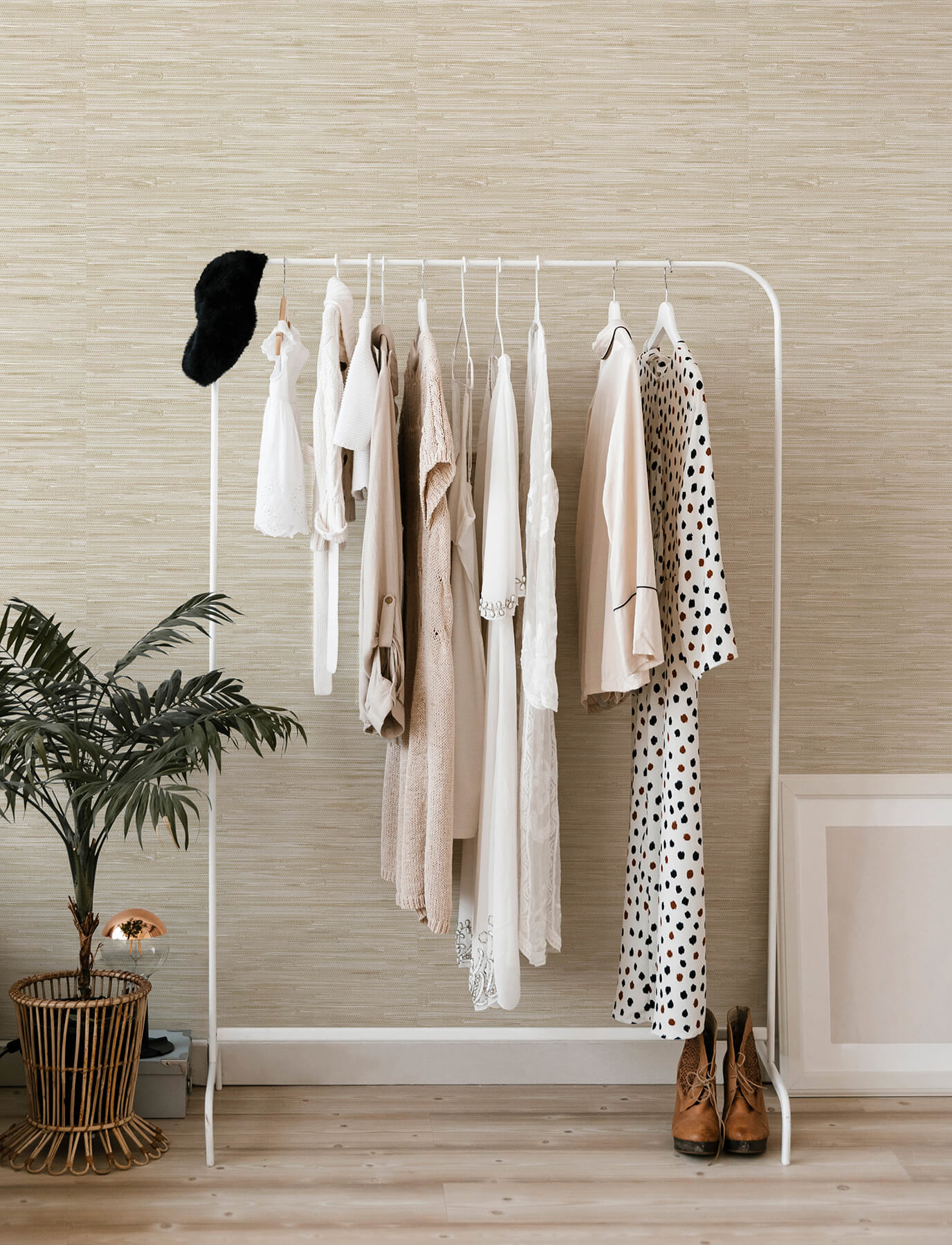 Harmony Exhale Faux Grasscloth Wallpaper