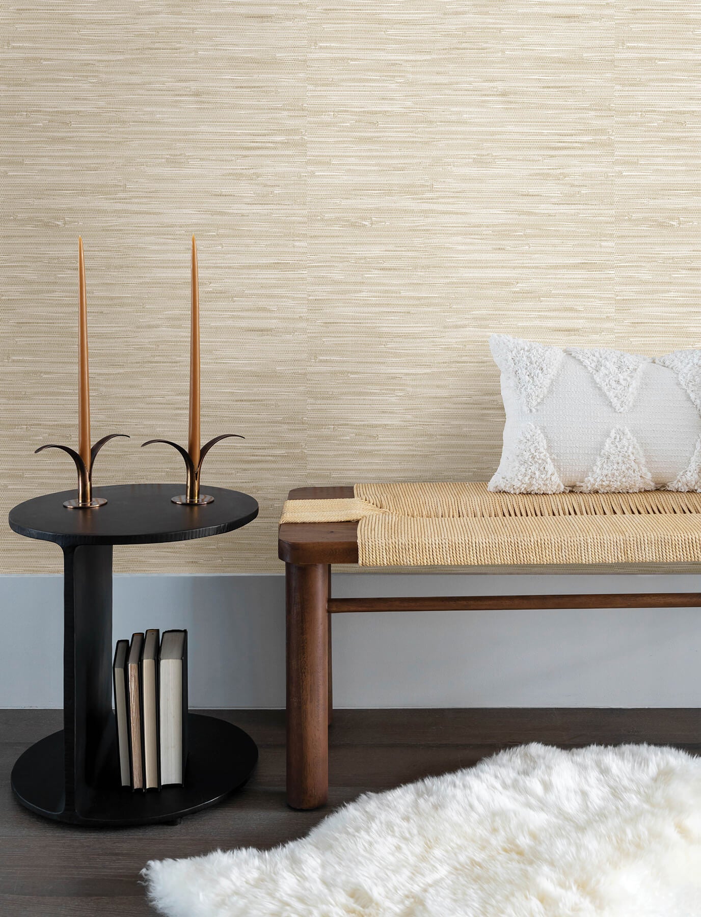 Harmony Exhale Faux Grasscloth Wallpaper